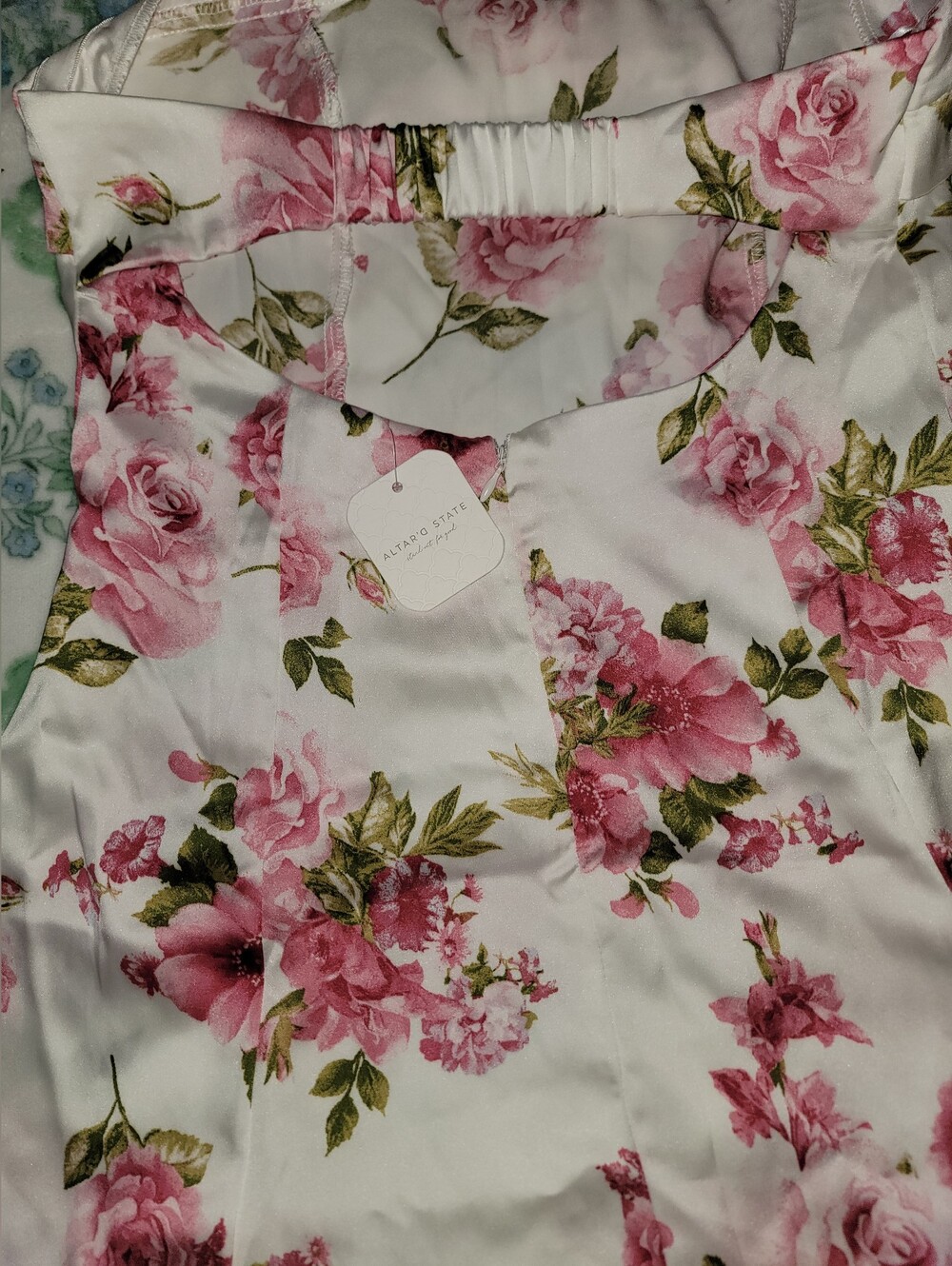 Altar'd State Pink Bow Strapless Floral Mini Dress - Picture 3 of 4